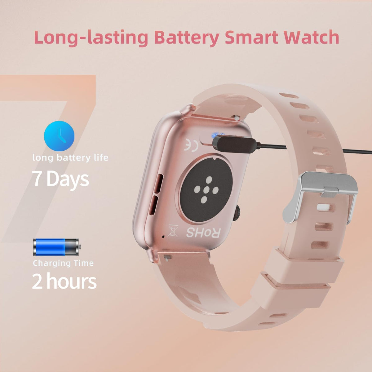 Smart Watch for Women, 1.85" HD Touchscreen Smartwatches with Message Call Function, 100+ Sports Modes IP68 Fitness Tracker, 24/7 Heart Rate/Sleep Monitor Fitness Watch for Android iOS Pink(2025)