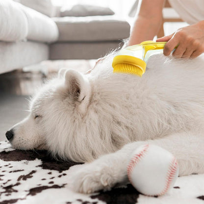 Pet Bath Brush with Shampoo Dispenser, 2026 New Dog Bath Brush Soft Silicone Bristle for Bathing Pets Grooming Massage Brush (pink)