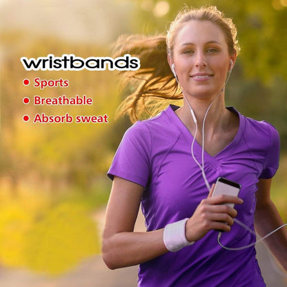 8 Pairs Sports Wristbands, Wrist Sweatbands for Men & Women, Stretchy & Sweat Absorbing Cotton Terry,Perfect for Basketball, Football, Tennis, Soccer, Running & Working Out (8Pairs)