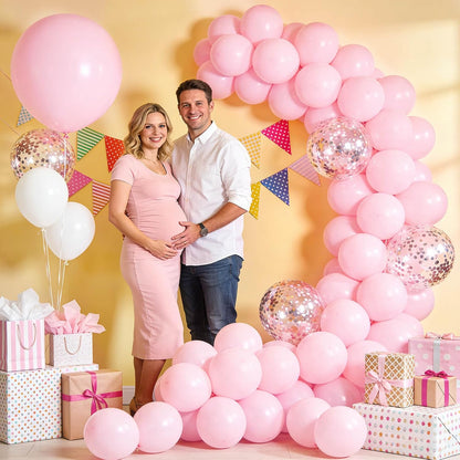 110pcs Light Pink Balloon 12 inch, Light Pink Latex Balloons for Birthday Party Baby Shower Wedding(with 2 Ribbons).