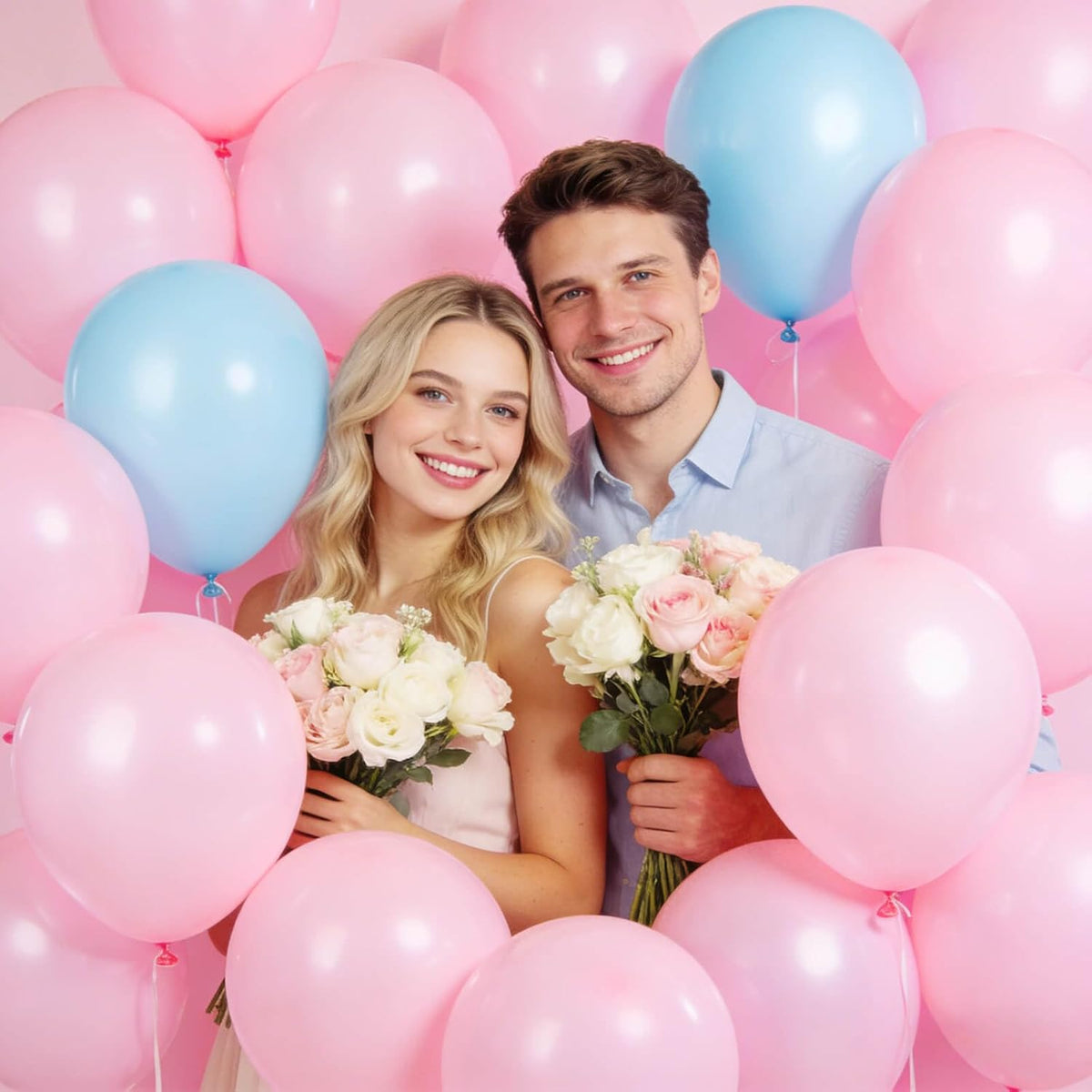 110pcs Light Pink Balloon 12 inch, Light Pink Latex Balloons for Birthday Party Baby Shower Wedding(with 2 Ribbons).