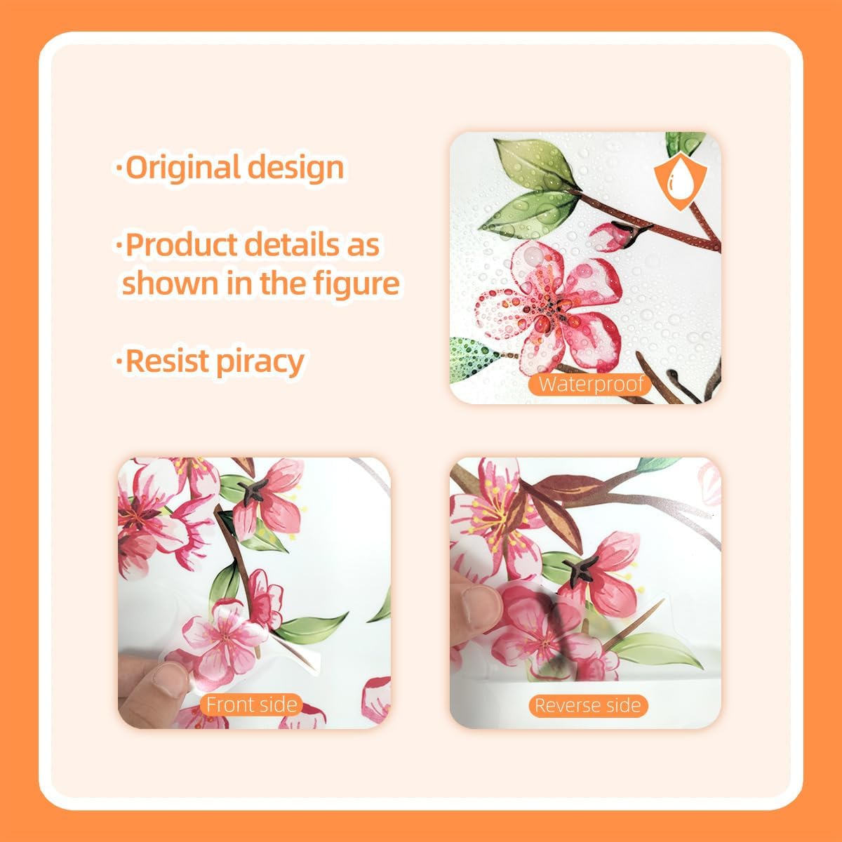 Large Tree Wall Decals Pink Peach Blossom Treer Wall Stickers Peel and Stick Removable Wall Art Decals DIY Vinyl Green Trees Home Decor for Bedroom Kids Bedroom Sofa TV Background