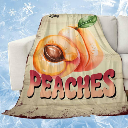 Cooling Blanket for Hot Sleepers, Pink Peaches Lightweight Breathable Summer Blanket, Vintage Farmhouse Botanical Fruit Leaves Double-Side Cool Throw Blankets for Sleeping Travel, 40"x60"