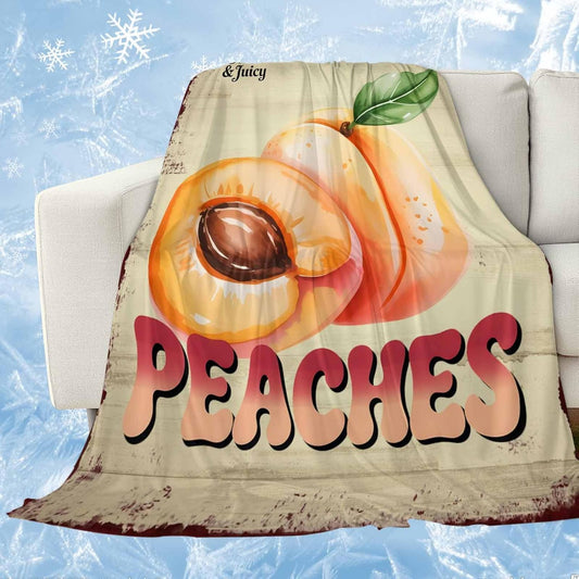 Cooling Blanket for Hot Sleepers, Pink Peaches Lightweight Breathable Summer Blanket, Vintage Farmhouse Botanical Fruit Leaves Double-Side Cool Throw Blankets for Sleeping Travel, 40"x60"