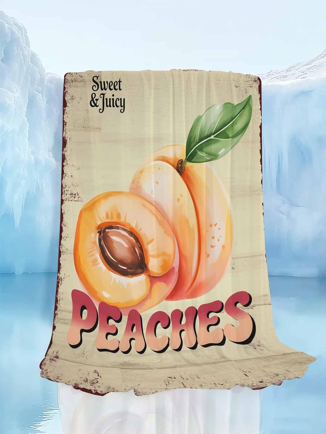 Cooling Blanket for Hot Sleepers, Pink Peaches Lightweight Breathable Summer Blanket, Vintage Farmhouse Botanical Fruit Leaves Double-Side Cool Throw Blankets for Sleeping Travel, 40"x60"