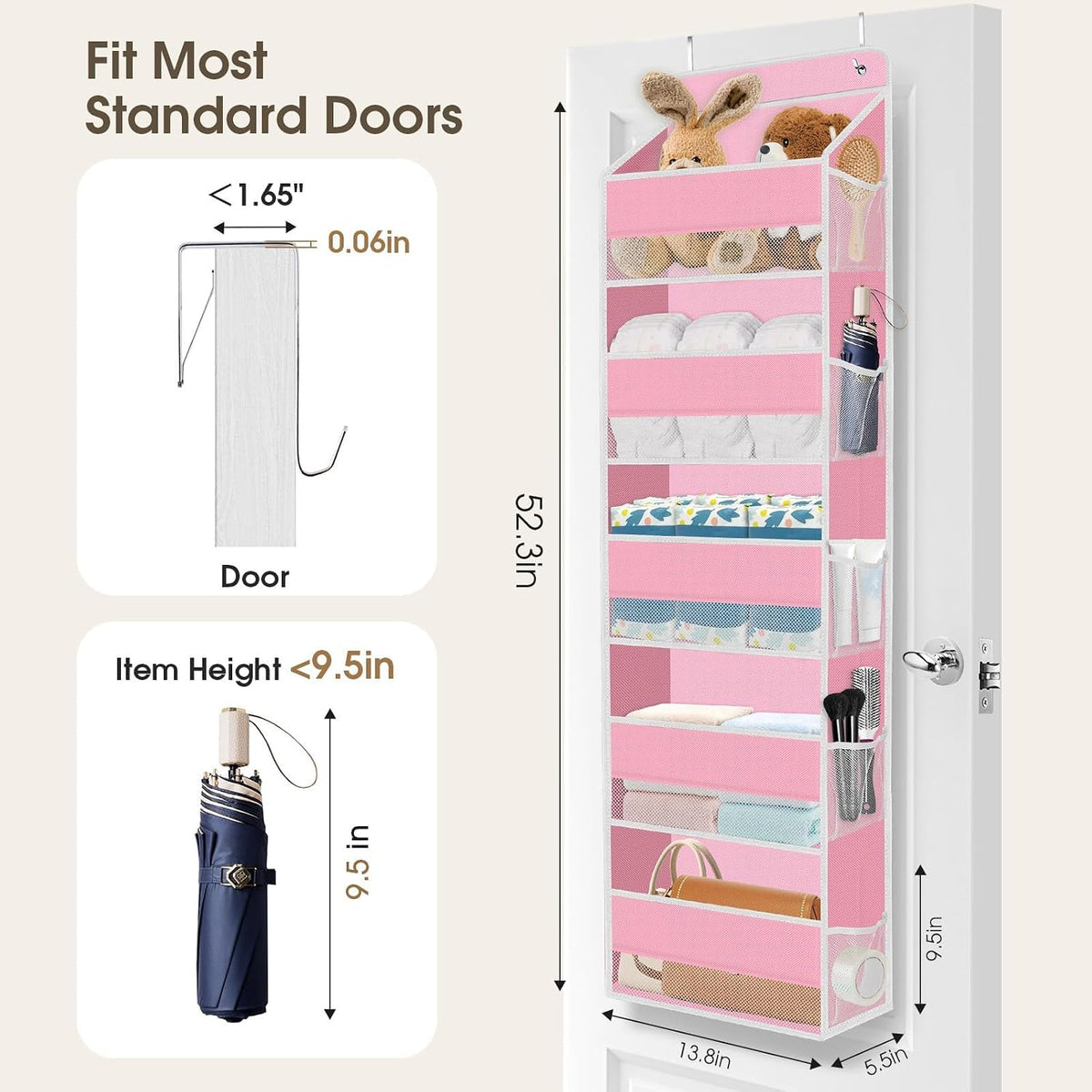 1Pack Over The Door Organizer Large Capacity Hanging Storage Room Organizer