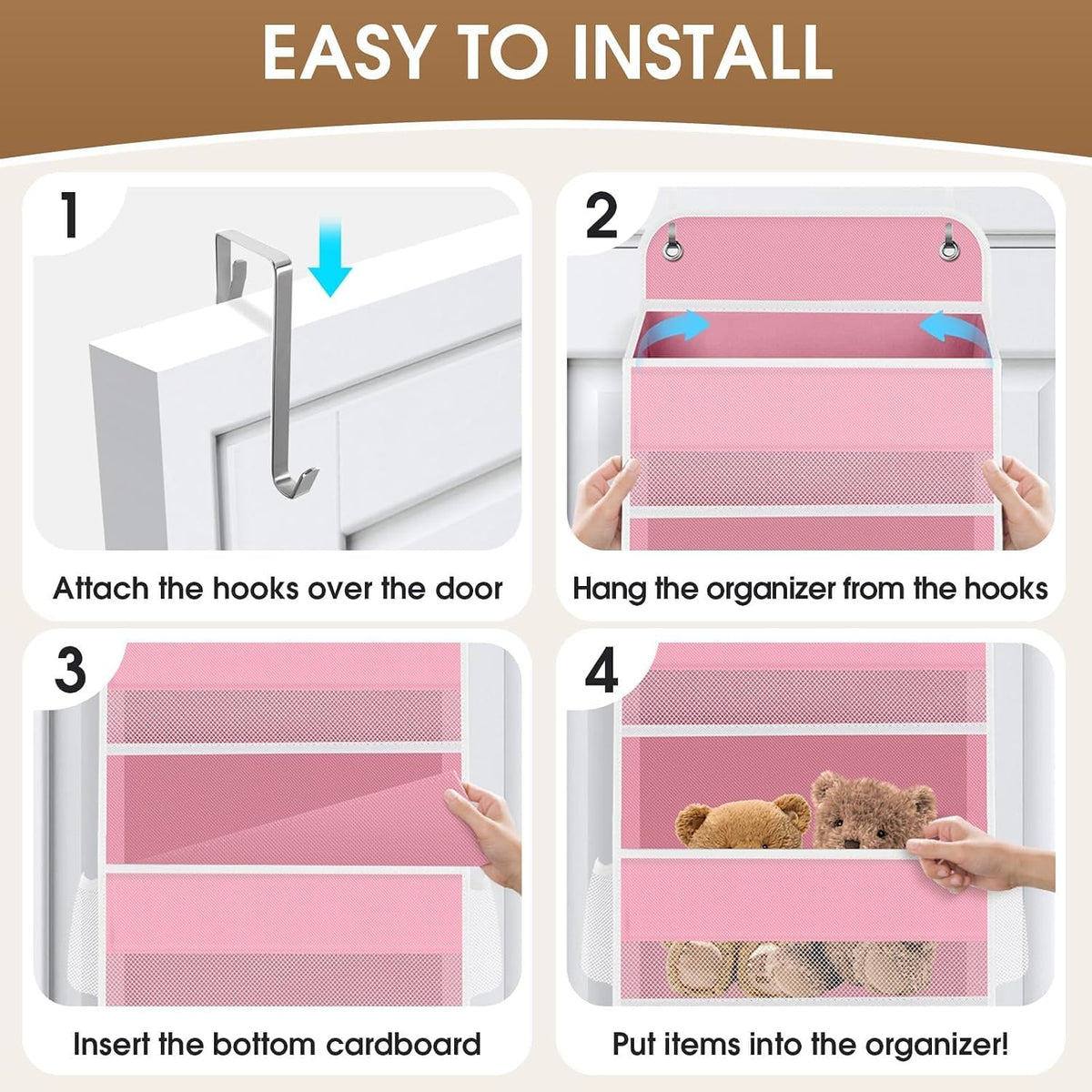 1Pack Over The Door Organizer Large Capacity Hanging Storage Room Organizer