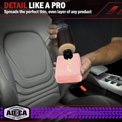 AIDEA Microfiber Applicator Pads-8 Pack, Car Wash Sponge, Pink