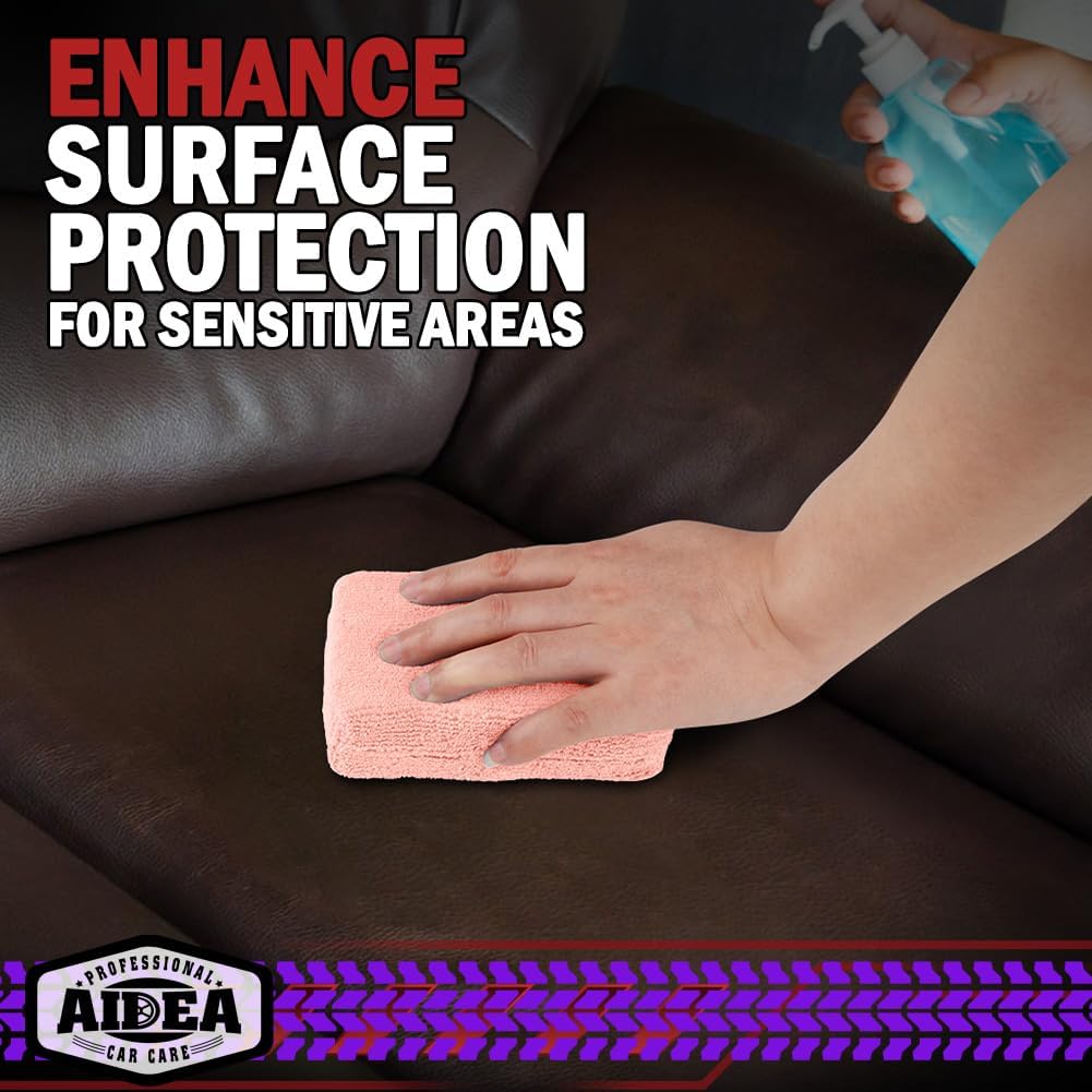 AIDEA Microfiber Applicator Pads-8 Pack, Car Wash Sponge, Pink