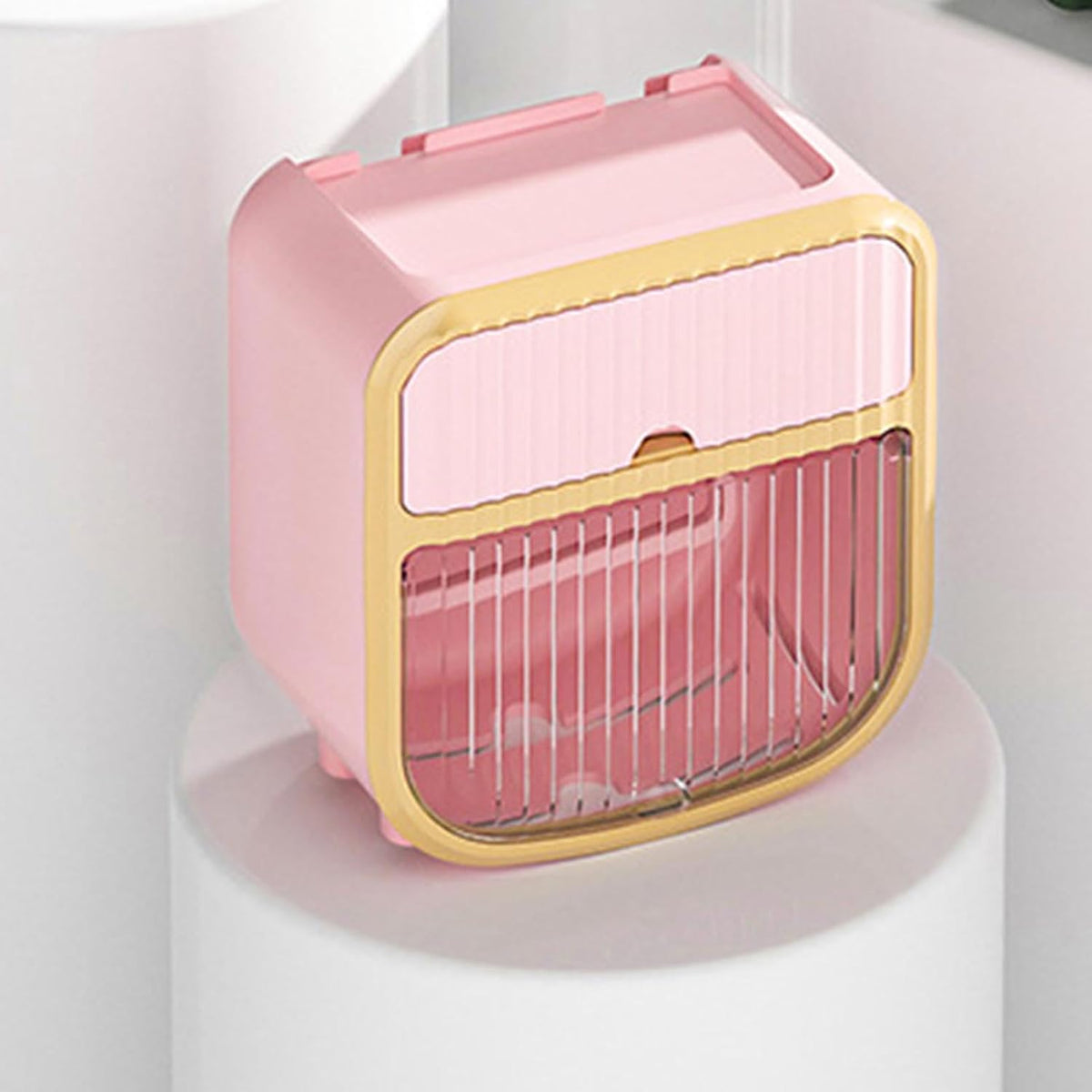 Self Adhesive Toilet Paper Holder with Shelf, Paper Roll Holder, Waterproof Toilet Paper Holder Wall Mount, Paper Towel Holder Dispensers with Storage Space Shelves (Pink)