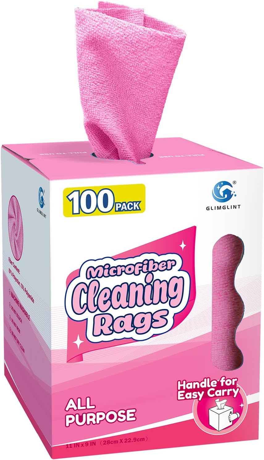 Microfiber Cleaning Cloth 100 Pack, Reusable Paper Towels 11 x 9