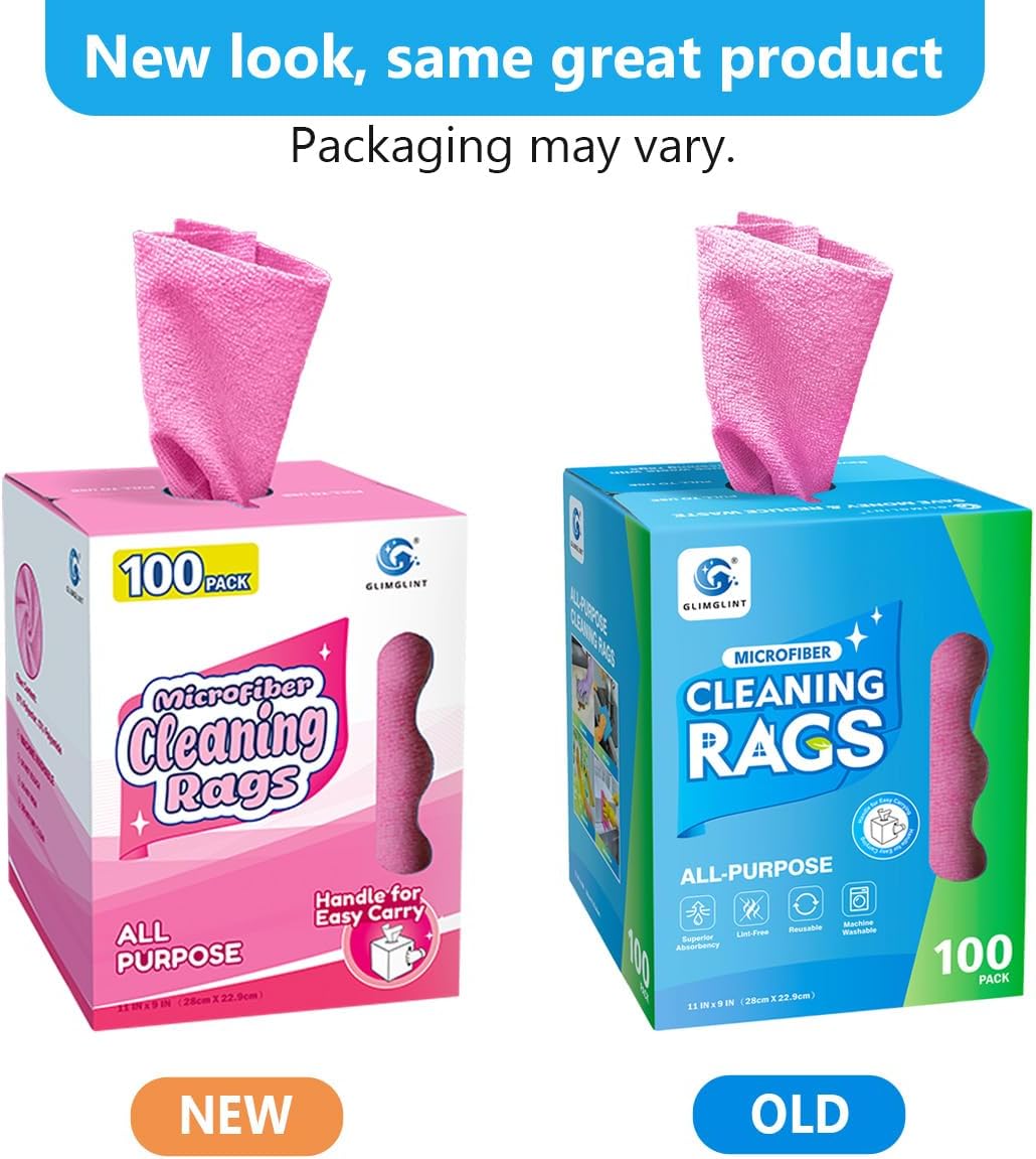 Microfiber Cleaning Cloth 100 Pack, Reusable Paper Towels 11 x 9