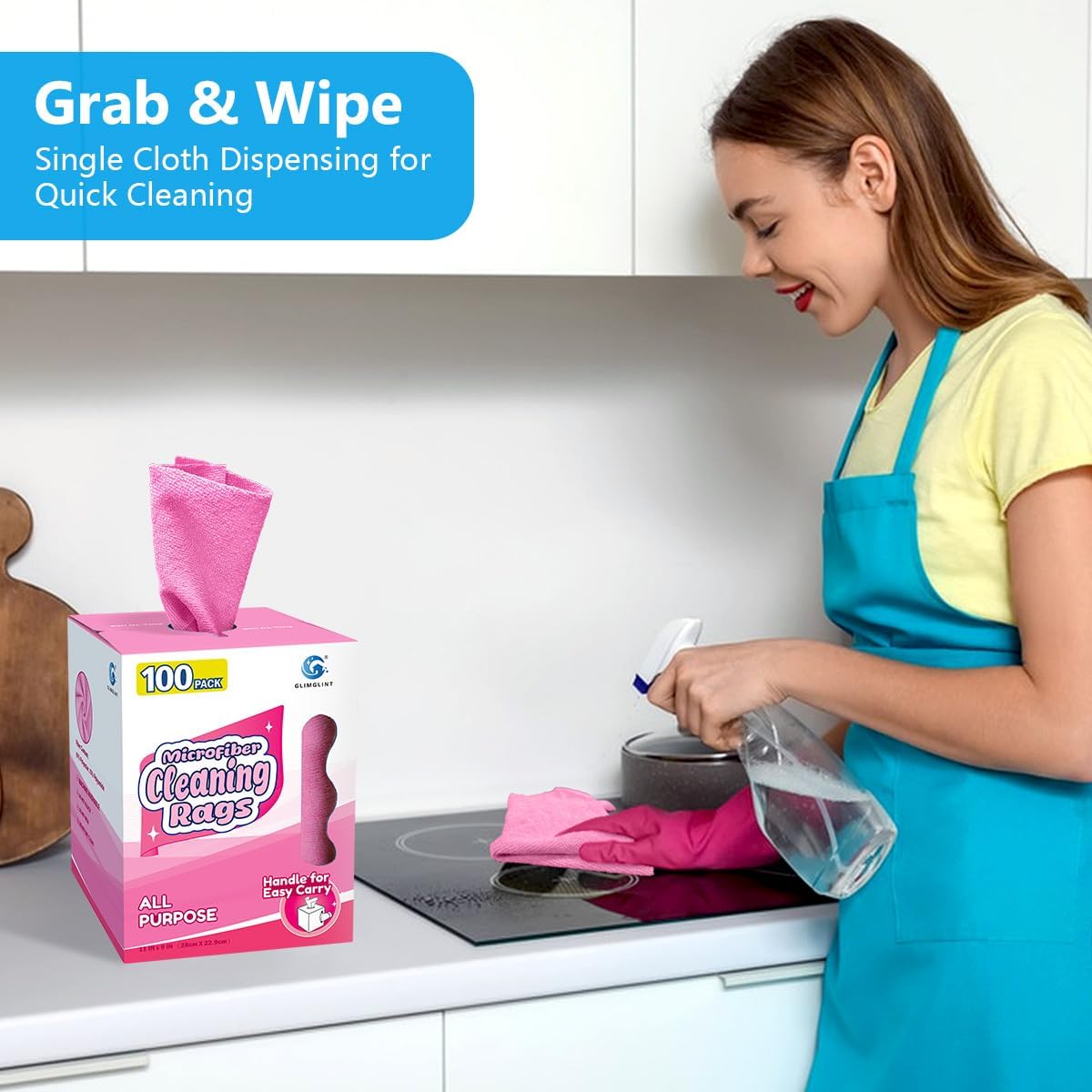 Microfiber Cleaning Cloth 100 Pack, Reusable Paper Towels 11 x 9