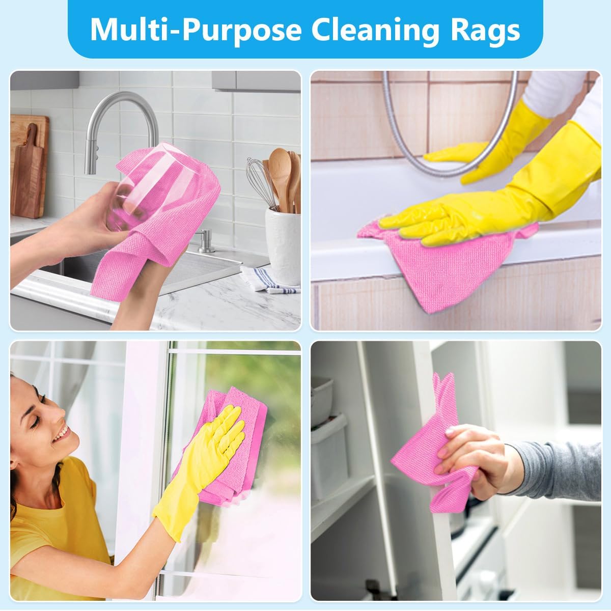Microfiber Cleaning Cloth 100 Pack, Reusable Paper Towels 11 x 9
