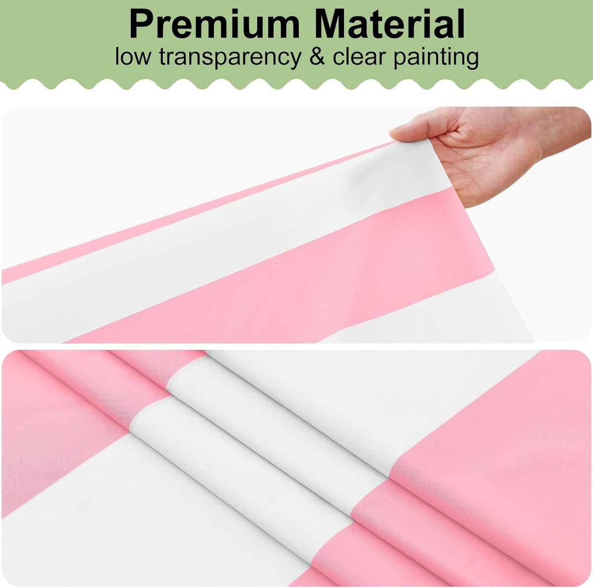 3 Packs Striped Disposable Table Cloth, 54 x 108 Inch Waterproof Rectangle Tablecloth, Leakproof & Sturdy Decorative Table Covers for Picnic, Party, Back to School and Outdoor, Pink and White