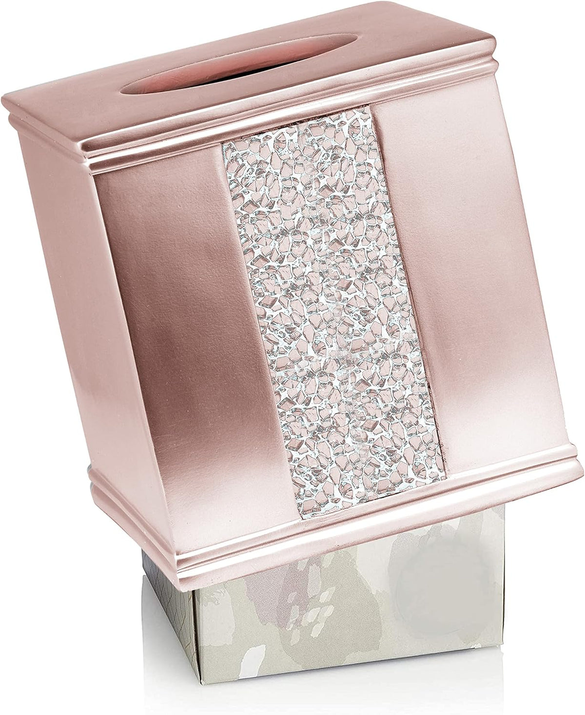 Sinatra Tissue Box Cover Square Tissue Holder for Bathroom Bedroom Living Room, Blush