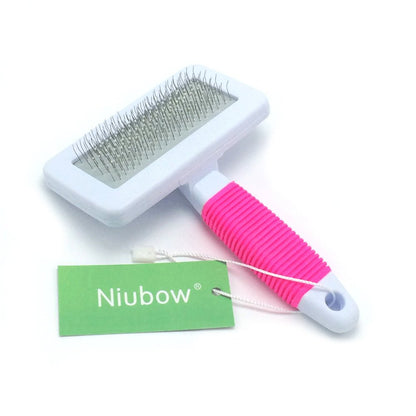 Pet Slicker Brush for Dogs & Cats (Small, Pink)