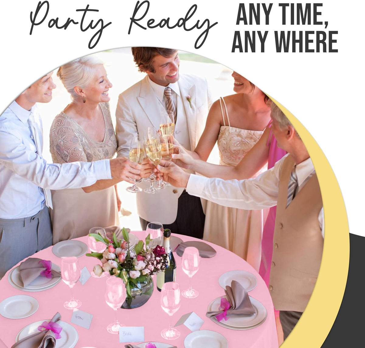 66% Thicker Premium Pink Round Tablecloth 0.5 Mil 12 Pack Plastic Table Cloth Disposable 84 Inch Round Plastic Tablecloth Won't Tear Easily Like Cheap Thin Brands