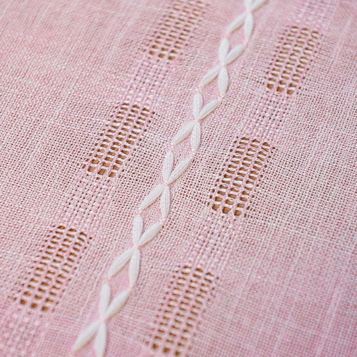 Boho Valance Kitchen Short Curtain Tassel, Textured Striped Drape Light Filtering Tier Embroidered Chic Window Treatment for Cafe Dinging Room Closet, W52 x L18 inch SINGLE 1 Panel Blush Pink