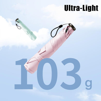 Ultra-Light Sun & Rain Protection Umbrellas (103g/3.63oz), Compact Umbrella for All-Weather Protection, UPF50+ Portable UV Protection for Daily, Mini Travel Accessory for Backpack, Handbag