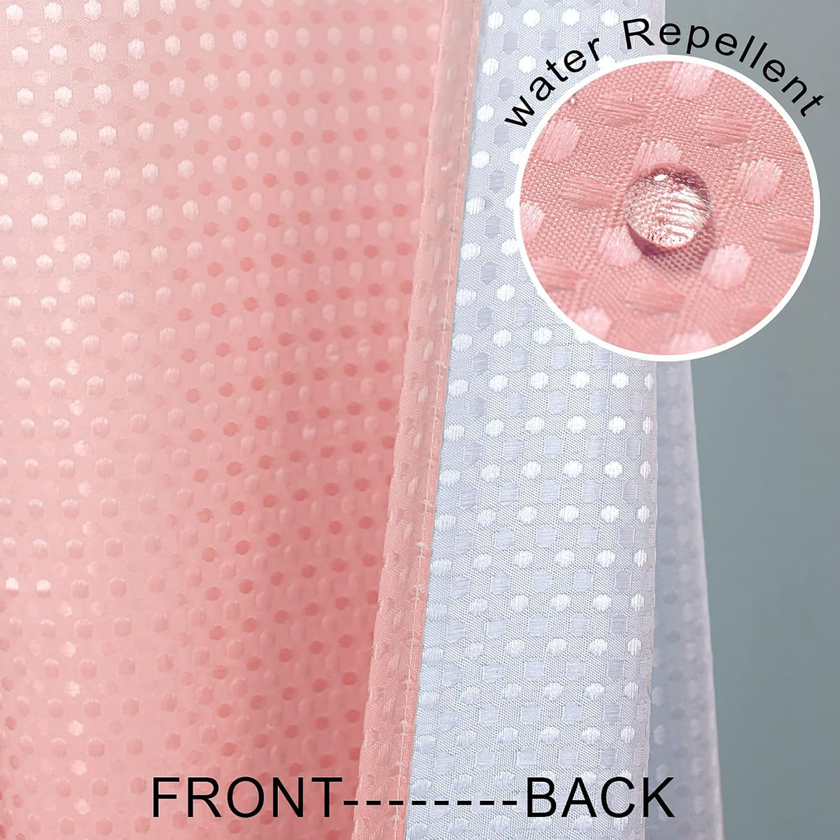 Pink Blush Shower Curtains for Girls Bathroom Dorm, Cute Pink and White Ombre Girly Shower Curtain with Hooks for Princess Teen Girl 70x72 Inch Coral Peach Pink