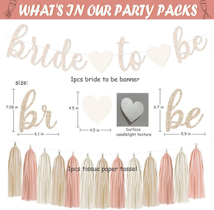 Boho Pink Bridal Shower Decorations, Champagne-Gold Bride To Be Banner Bachelorette Party Decor, Honeycomb Balls, Paper Flowers, Lanterns, Hanging Swirls, Circle Dots Garland for Wedding Shower Party