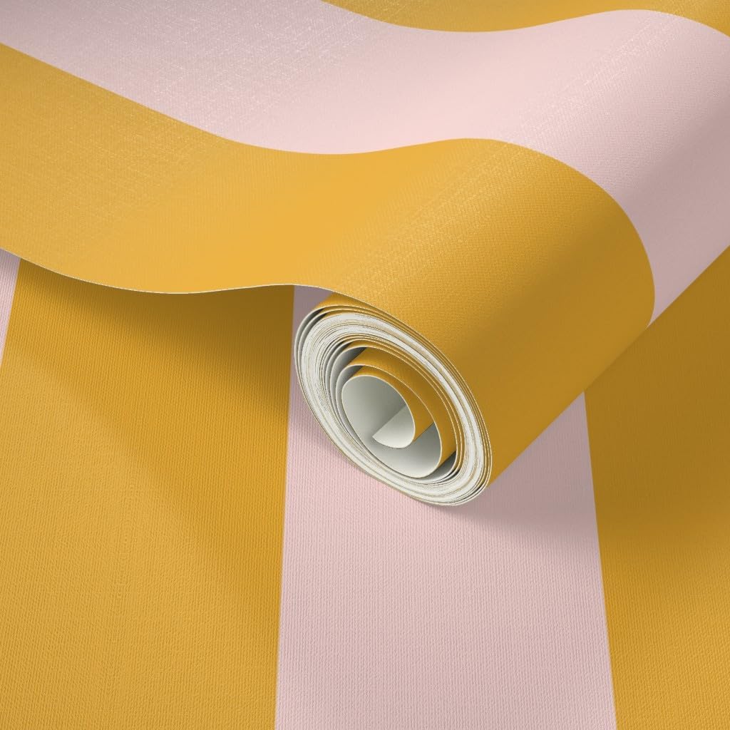 Pink Bold Stripe Peel and Stick Removable Wallpaper