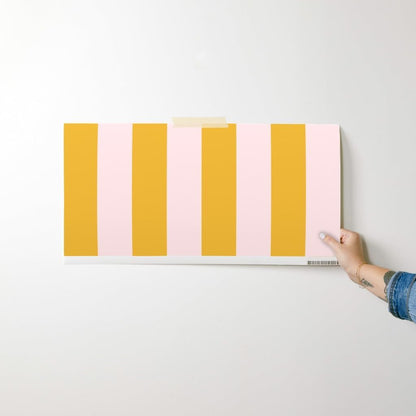 Pink Bold Stripe Peel and Stick Removable Wallpaper