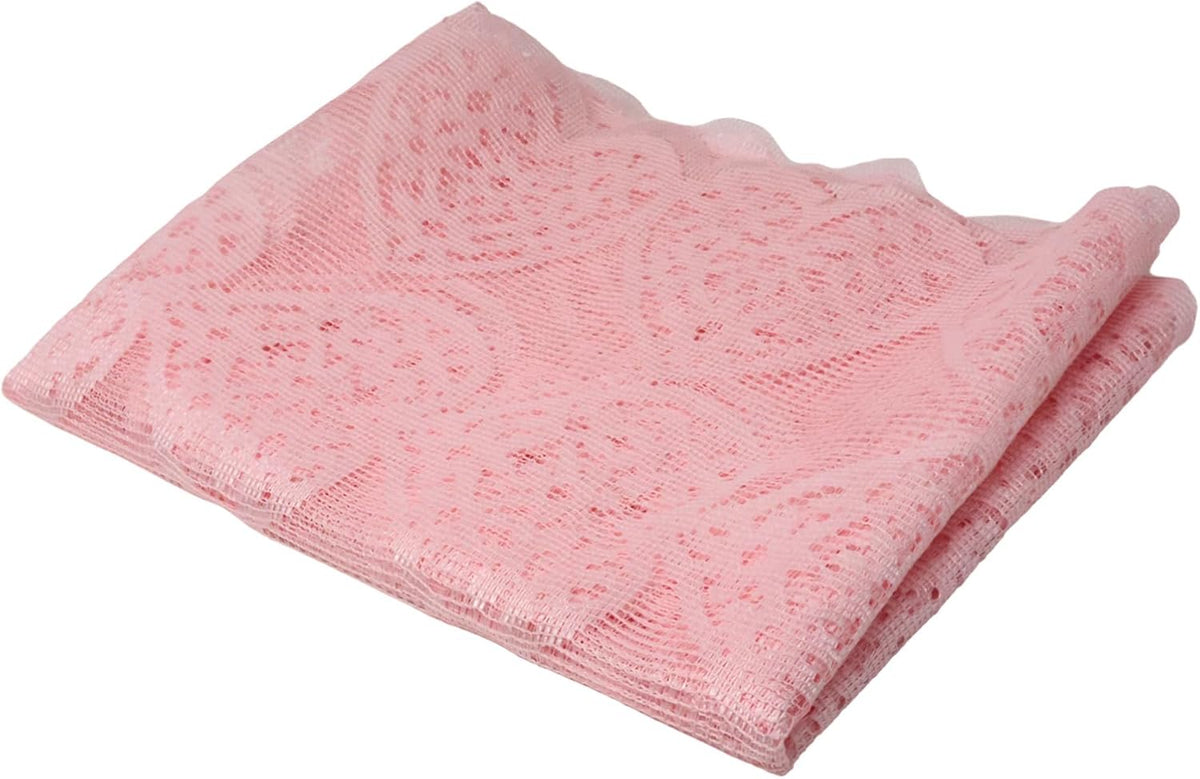 1Pack Pink Heart Lace Table Runner Valentine's Day Romantic Pink Table Runner Heart Shape Cutout Table Runner for Candlelight Dinner Anniversary Wedding Proposal Party Home Decor