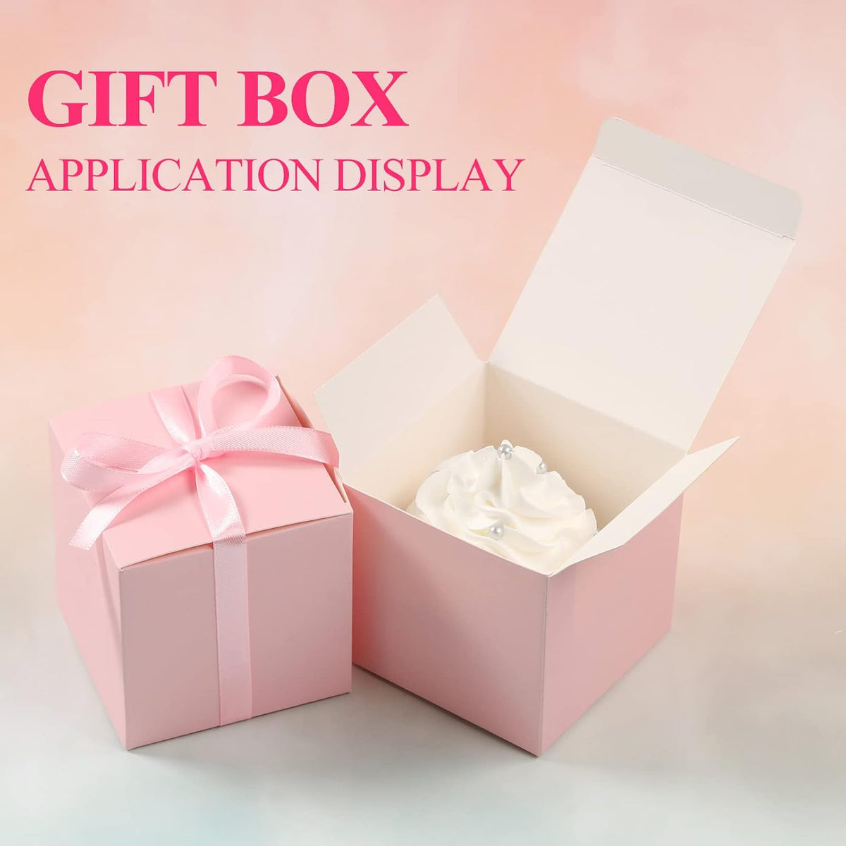 60pcs Small Gift Boxes, 2x2x2 in Paper Gift Boxes with Ribbons