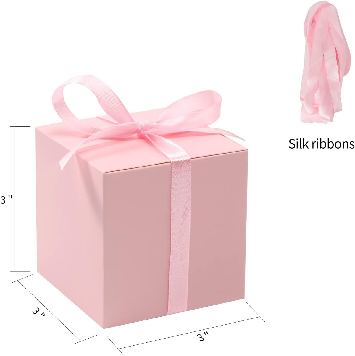 60pcs Small Gift Boxes, 2x2x2 in Paper Gift Boxes with Ribbons