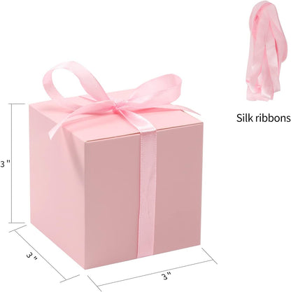 60pcs Small Gift Boxes, 2x2x2 in Paper Gift Boxes with Ribbons