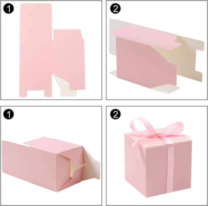 60pcs Small Gift Boxes, 2x2x2 in Paper Gift Boxes with Ribbons