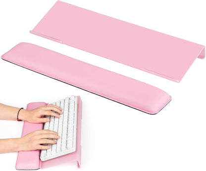 Keyboard Stand with Wrist Rest - Comfortable Wrist Pad for Easy Typing, Keyboard Tray for Office, Home, School (Fits Most Standard Keyboards) (Pink)