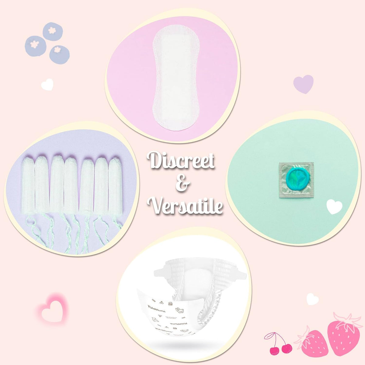 Sanitary Napkin Disposal Bags with Dispenser, Pink Feminine Hygiene Bags for Tampons & Pads, Leakproof Mini Trash Bag for Women, Personal Care Privacy Handling Bag for Travel, Purse, Diaper Duty