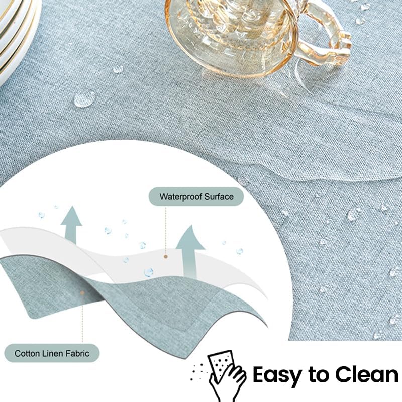 Round Waterproof 48 Inch Tablecloth with Handmade Tassel Solid Washable Table Cloth for Kitchen Dining Home Decoration (Pink, 70inch, Tassel)