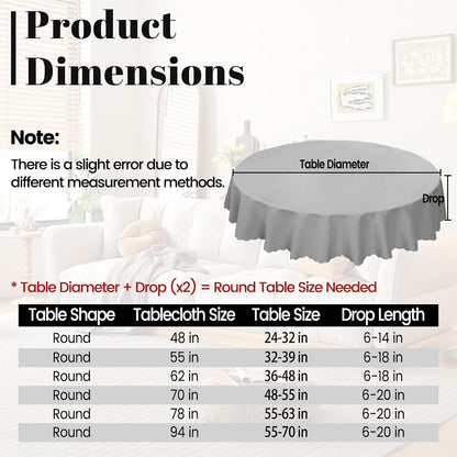 Round Waterproof 48 Inch Tablecloth with Handmade Tassel Solid Washable Table Cloth for Kitchen Dining Home Decoration (Pink, 70inch, Tassel)