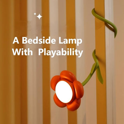 Rose Flower Desk Lamp - Infinite Dimming, Trichromatic Temperature, Rechargeable, Brightness Memory - Creative Decorative Ornaments with Adjustable Flowers (Pink)