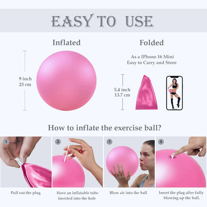Soft Pilates Yoga Ball, Small Exercise Ball, Mini Rubber Workout Equipment
