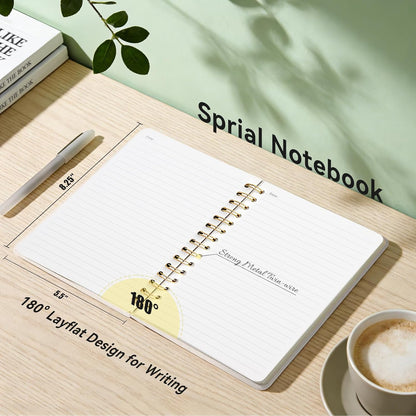 Lined Spiral Journal Notebook for Work A5, 160 Pages, Pink Bowknot