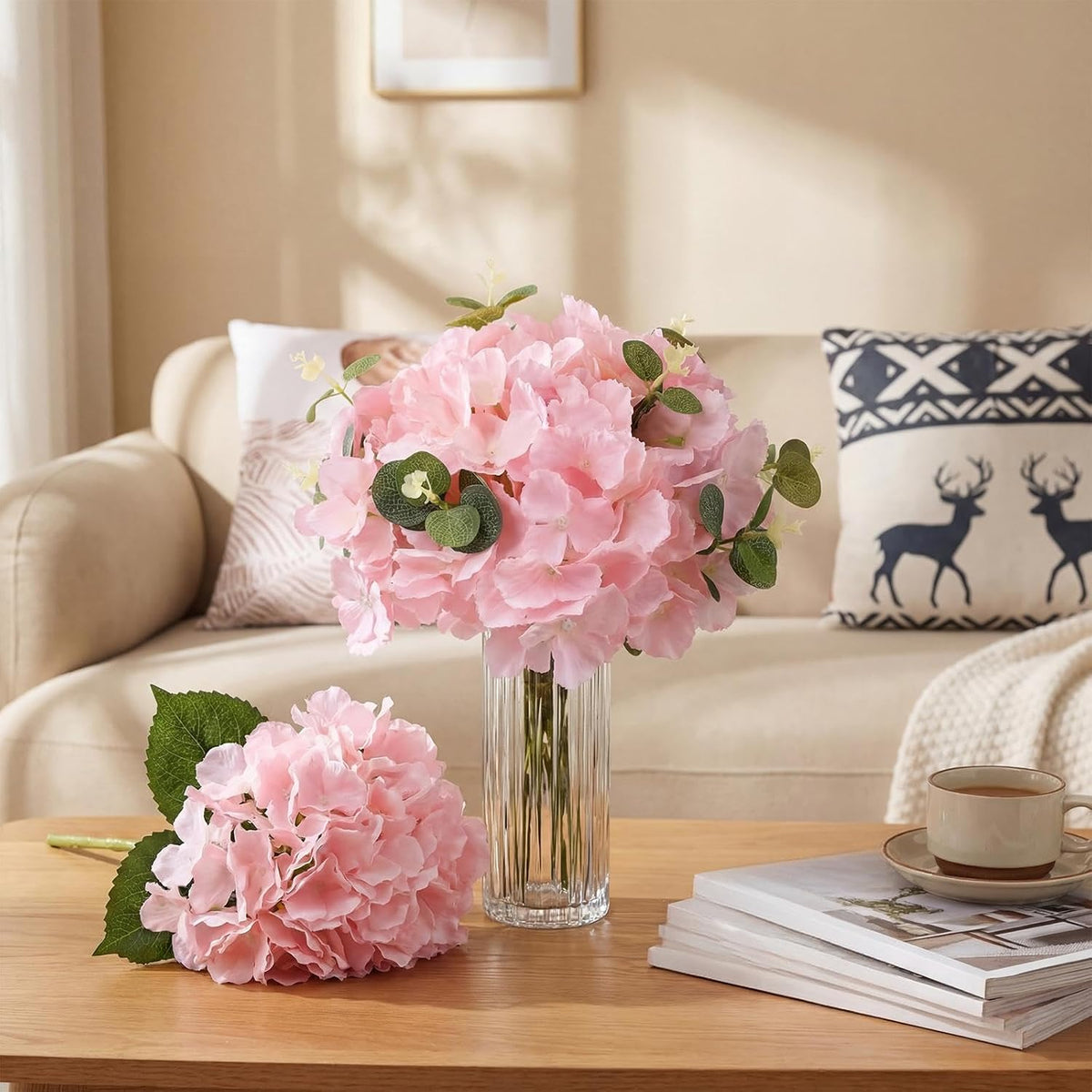 Riceshoot 200 Pcs Wedding Artificial Hydrangea Flower Centerpieces