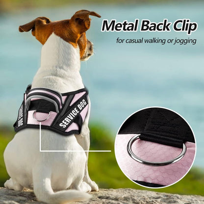 Dog Vest Harness and Patches Set, in Training Service Dog Harness with 10 Dog Patches, Reflective Dog Vest with Handle for Small, Medium, Large, and Extra-Large Dogs