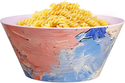 Large Vintage Salad Bowls Set of 4-3.1L (104 Oz) Unbreakable Kitchen Bowls for Serving, Mixing, Salad, Cereal, Fruit & Snacks, Microwave & Dishwasher Safe, Dinning Bowl Set(Pink)