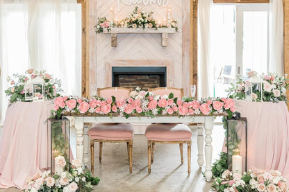 2Pack Artificial Peony Flower Garland - Silk Peony Garland with Pink Flowers for Wedding Party Table Decoration,6ft/Strand