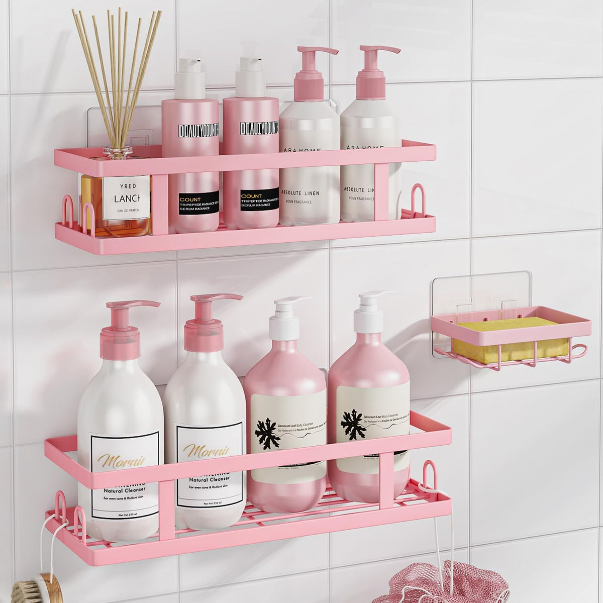 Pink Shower Caddy, 3 Pack