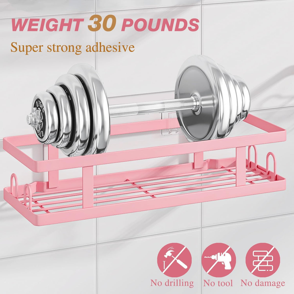 Pink Shower Caddy, 3 Pack