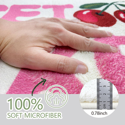 SHIYUE Get Naked Bath Mat Pink Cute Funny Bathroom Rug, Soft Absorbent Water Non Slip, Superior Washable Microfiber Cool Shower Preppy Decor Rug (Cherry 18"x26")