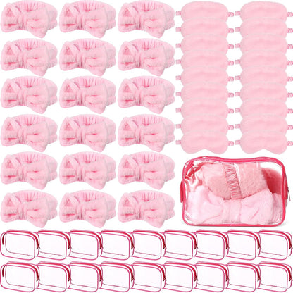 54 Pcs Pink Spa Party Favors Set Headbands Eye Masks Bags Girls