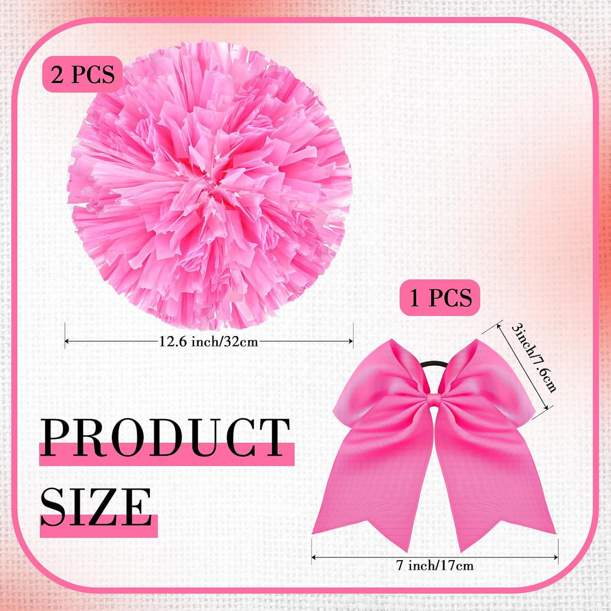 3 Pcs Cheerleading Pom Poms Large