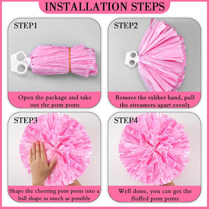 3 Pcs Cheerleading Pom Poms Large